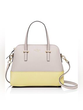 kate spade beige and Yellow Two-Tone Dome Satchel